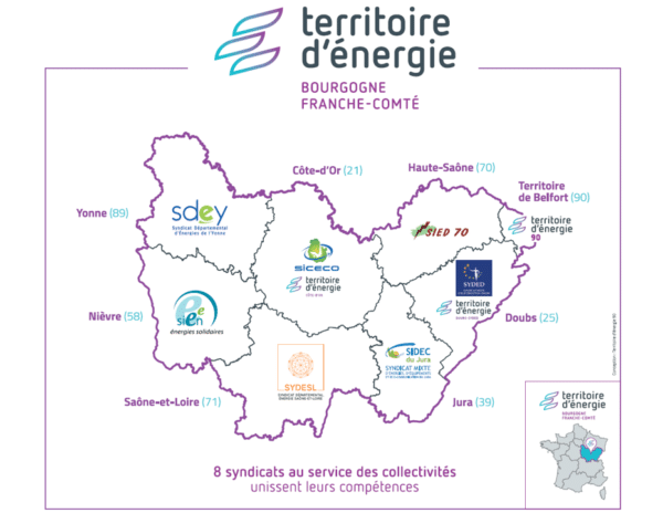 Carte groupement d'achat Bourgogne Franche-Comté